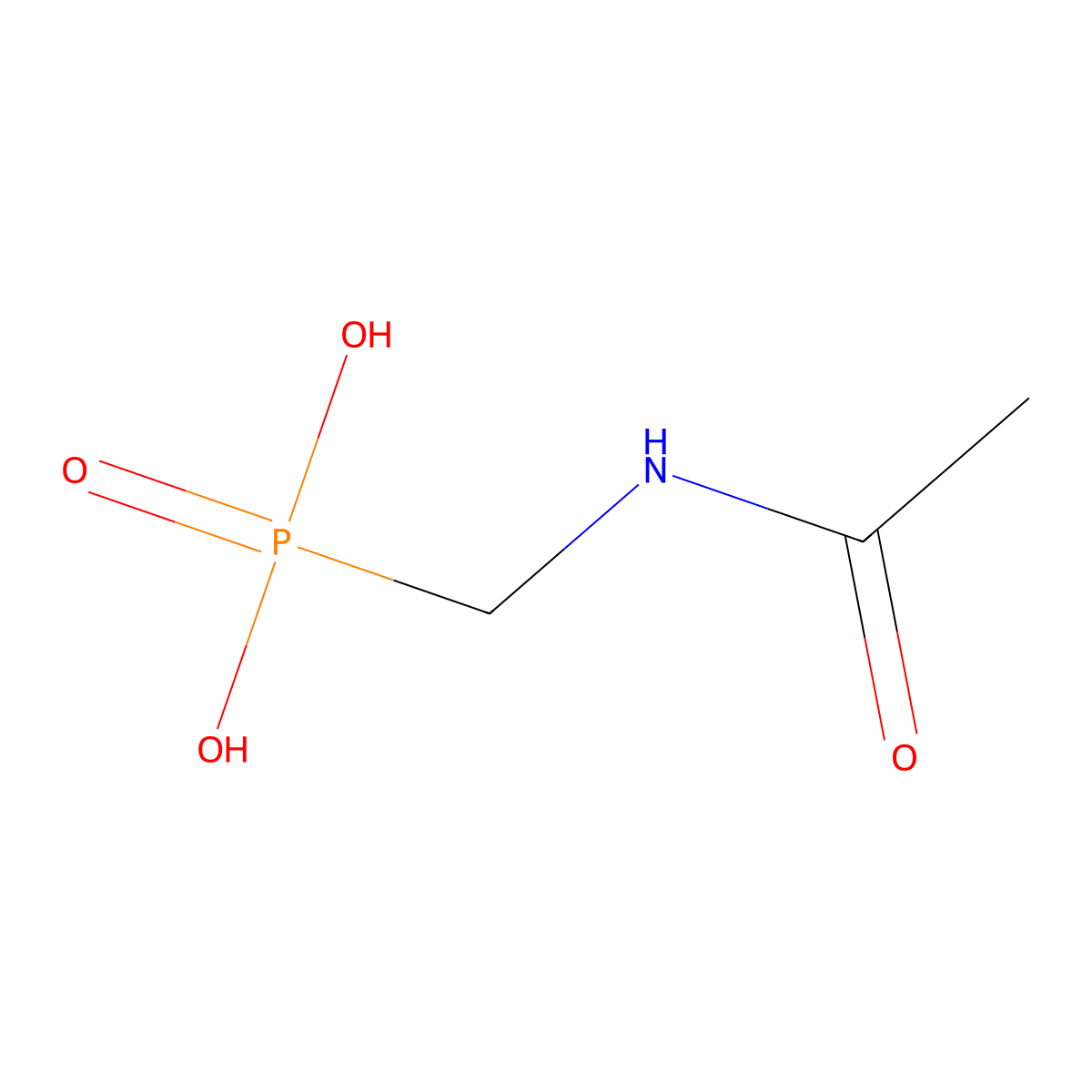 P-((Acetylamino)methyl)phosphonic acid molecular structure, CAS 57637-97-5
