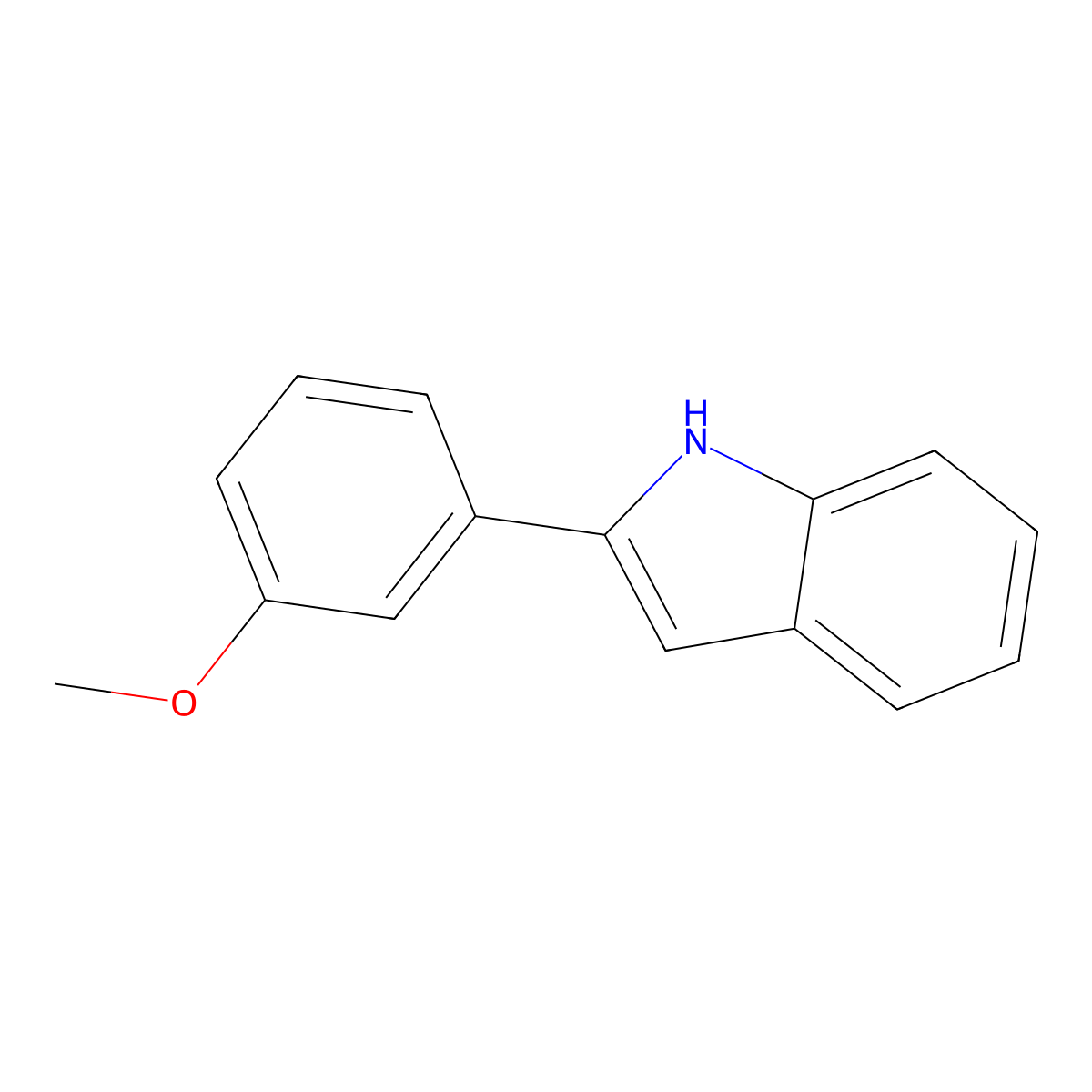 2-(3-methoxyphenyl)-1H-indole molecular structure, CAS 57638-63-8