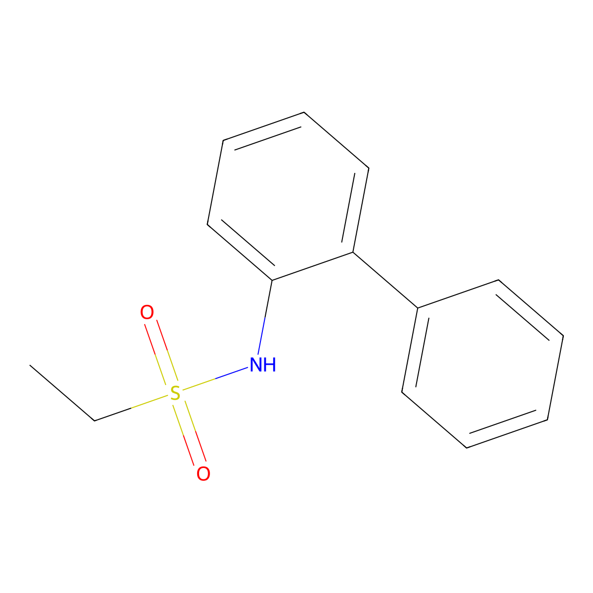 N-(2-phenylphenyl)ethanesulfonamide molecular structure, CAS 57638-94-5