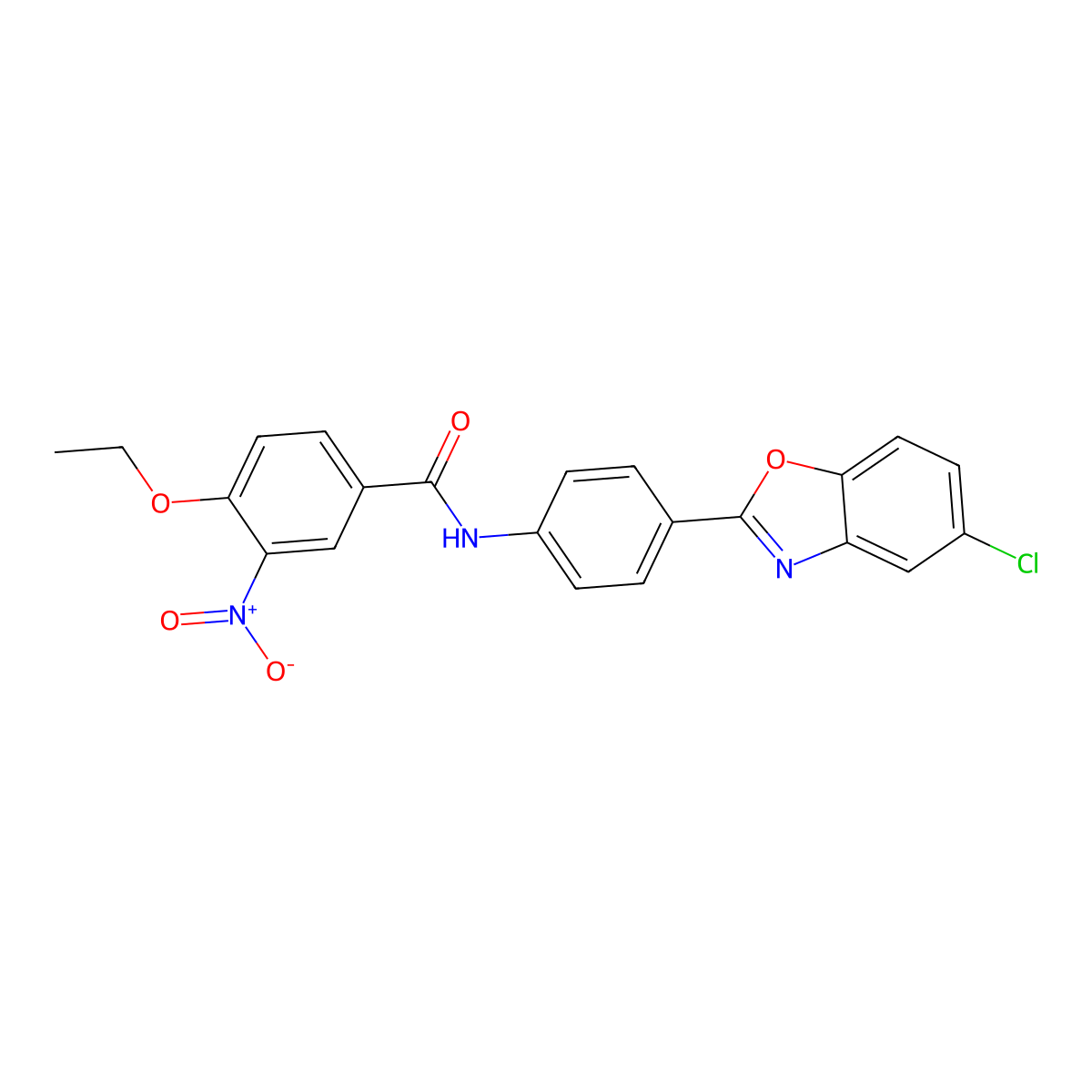 N-[4-(5-chloro-1,3-benzoxazol-2-yl)phenyl]-4-ethoxy-3-nitrobenzamide molecular structure, CAS 5764-84-1