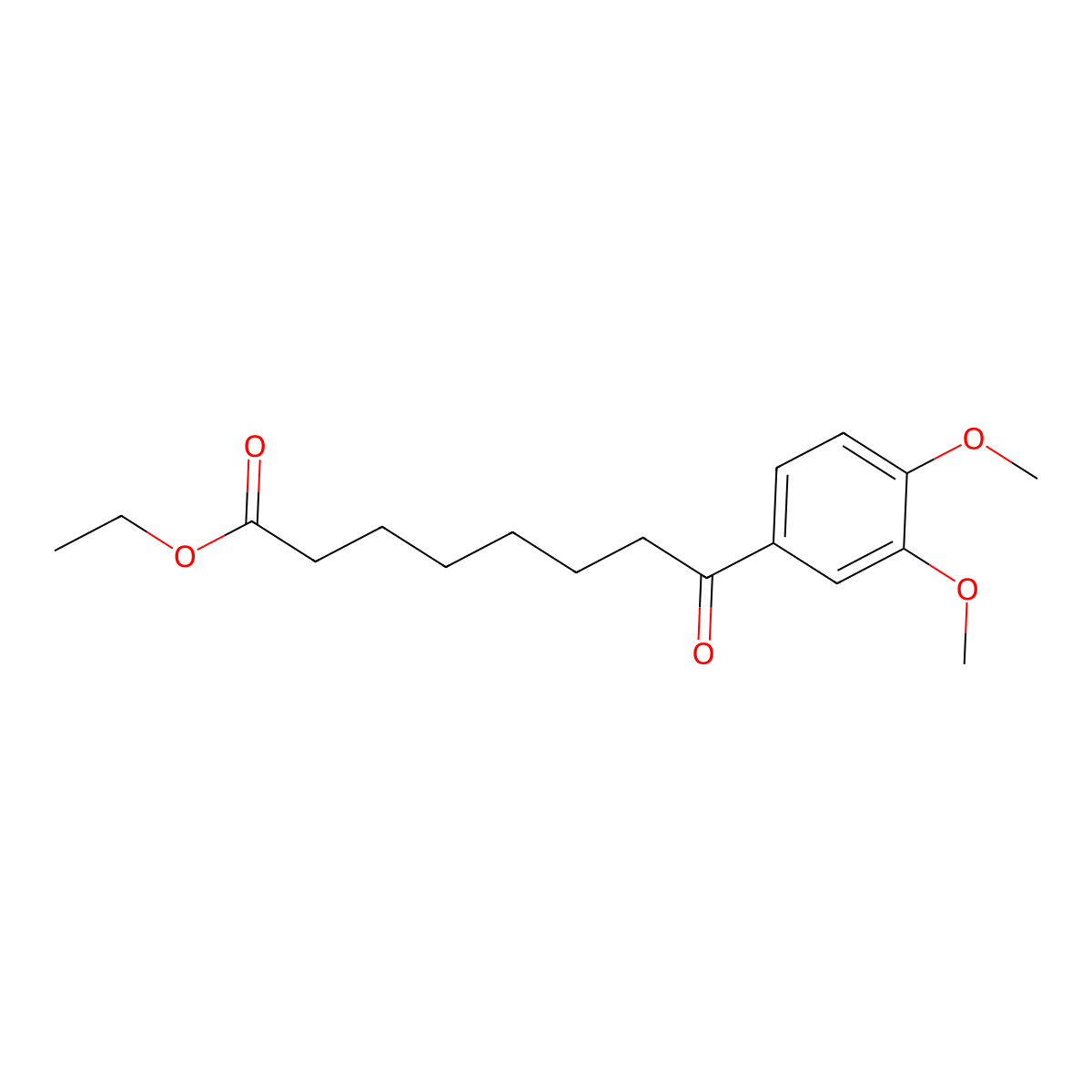 Ethyl 8-(3,4-dimethoxyphenyl)-8-oxooctanoate molecular structure, CAS 57641-19-7