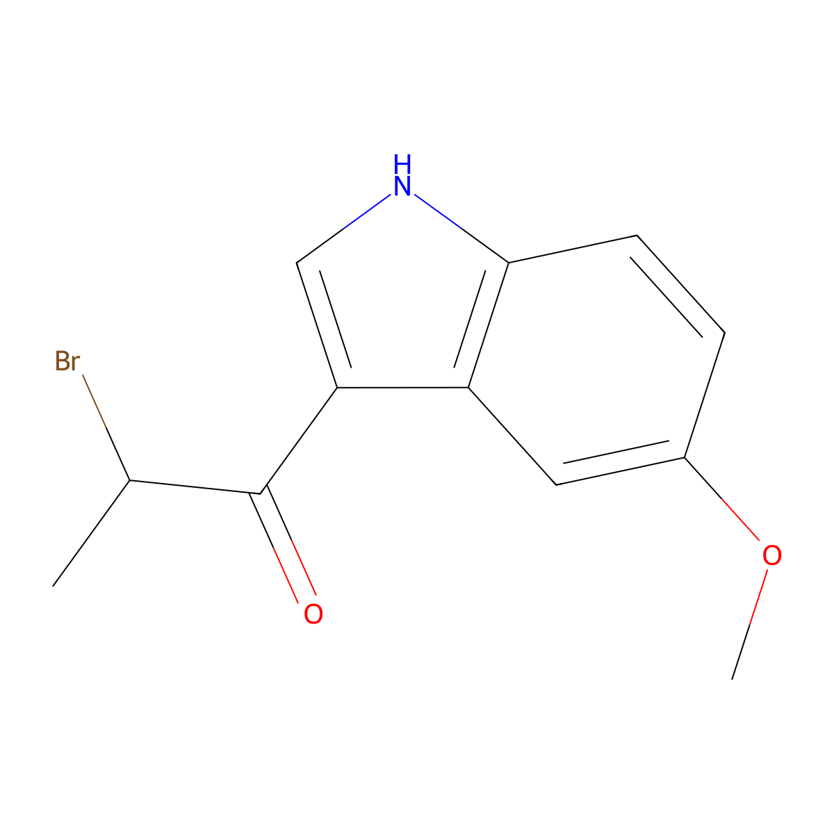 2-bromo-1-(5-methoxy-1H-indol-3-yl)propan-1-one molecular structure, CAS 57641-98-2