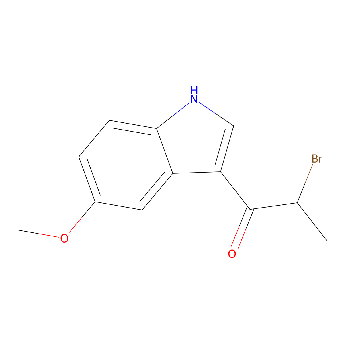 2-bromo-1-(5-methoxy-1H-indol-3-yl)propan-1-one molecular structure, CAS 57641-98-2