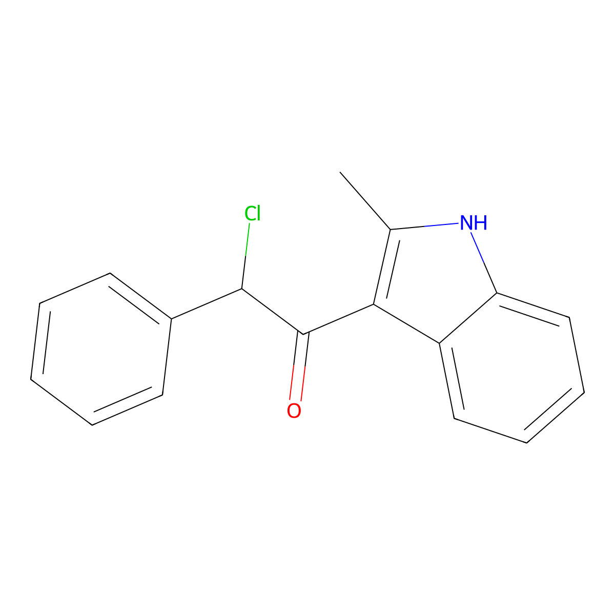 2-chloro-1-(2-methyl-1H-indol-3-yl)-2-phenylethanone molecular structure, CAS 57642-01-0