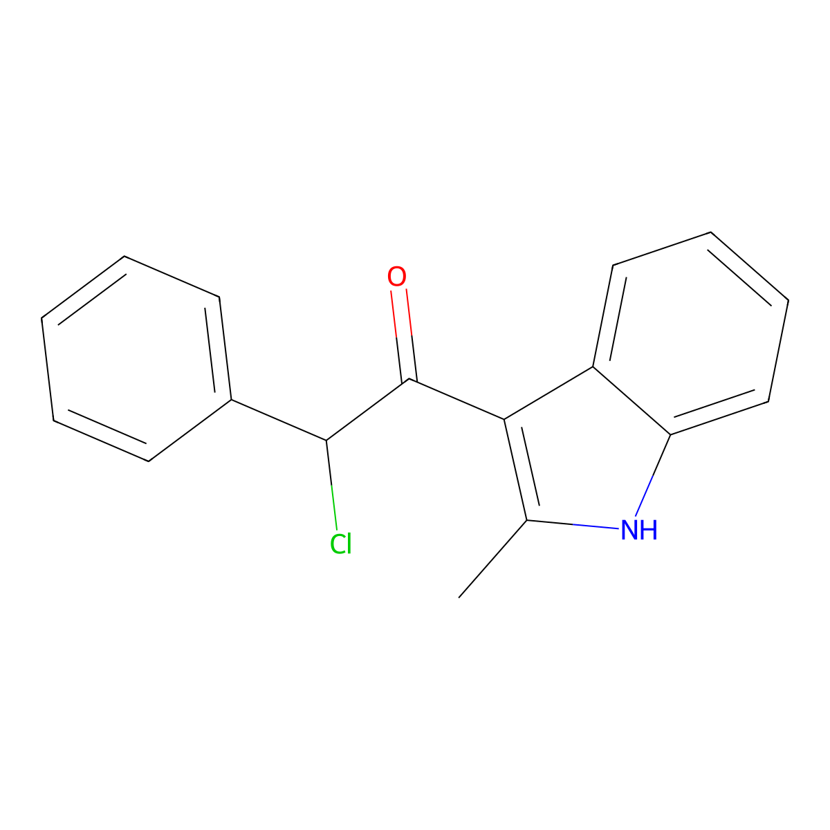 2-chloro-1-(2-methyl-1H-indol-3-yl)-2-phenylethanone molecular structure, CAS 57642-01-0