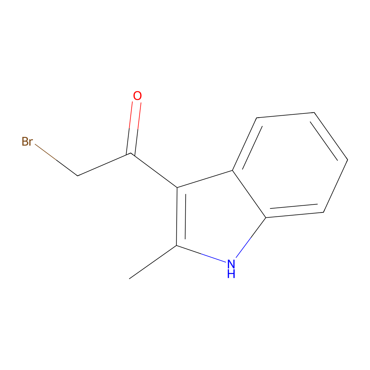 2-bromo-1-(2-methyl-1H-indol-3-yl)ethan-1-one molecular structure, CAS 57642-02-1