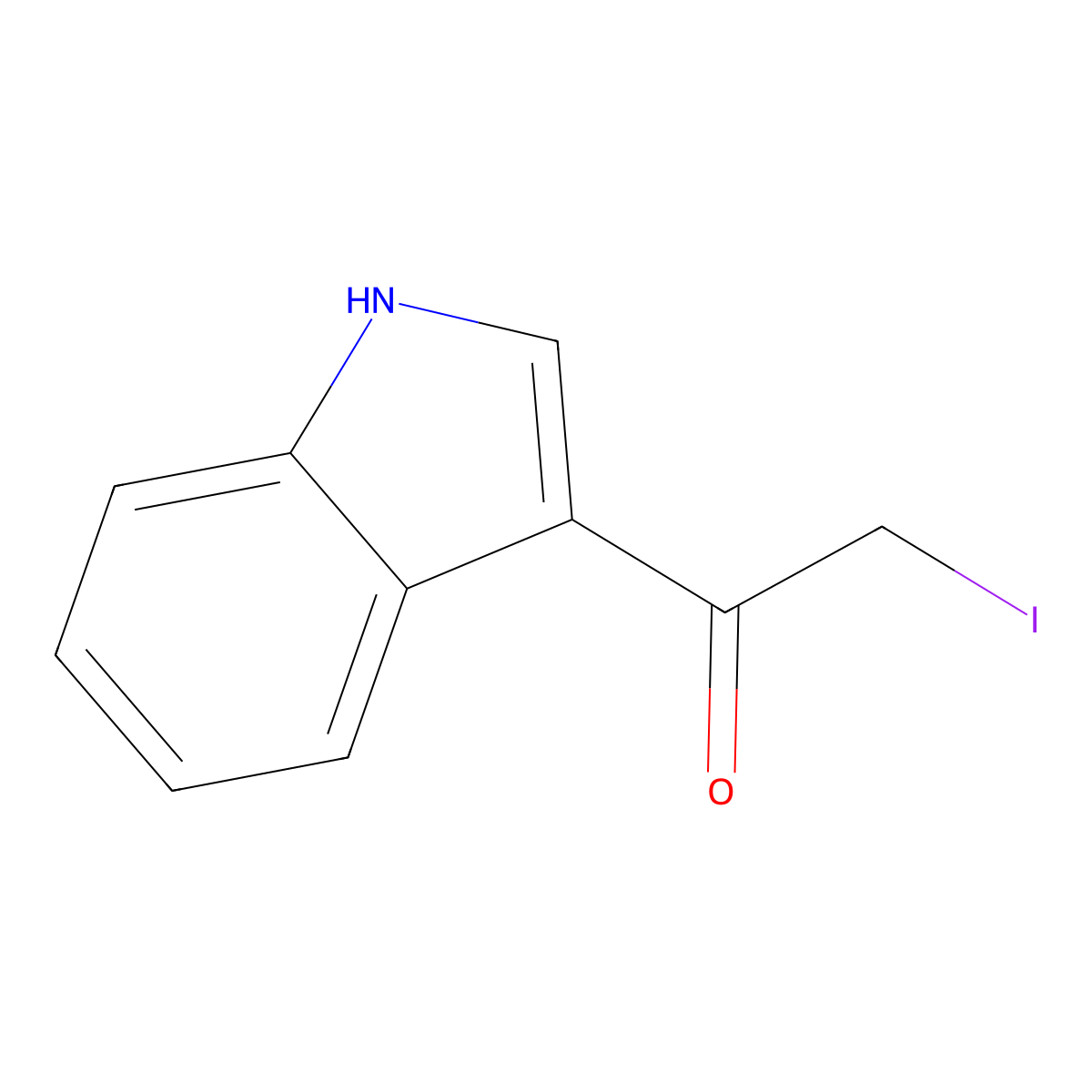 1-(1H-Indol-3-yl)-2-iodo-ethanone molecular structure, CAS 57642-05-4