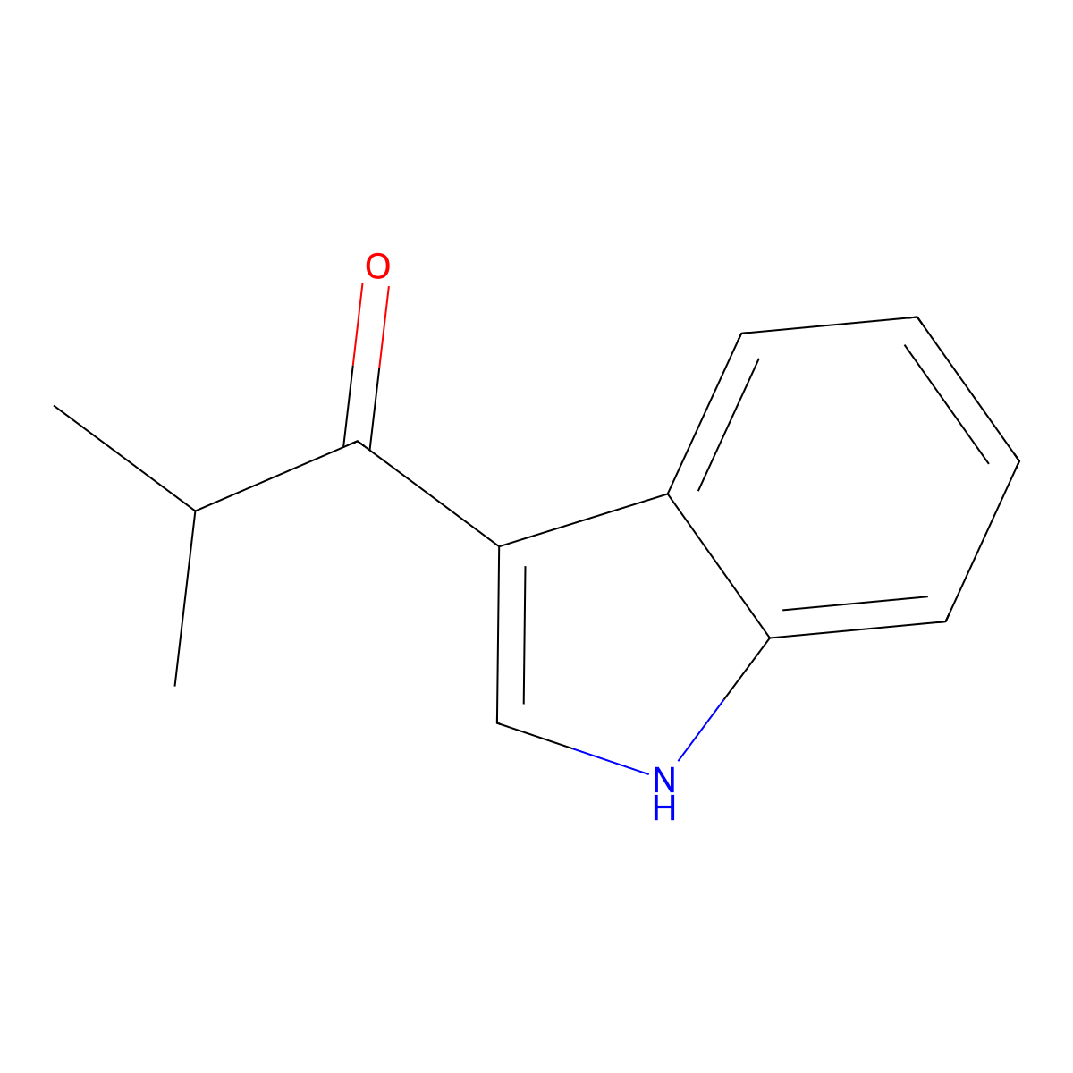 1-(1H-indol-3-yl)-2-methylpropan-1-one molecular structure, CAS 57642-07-6