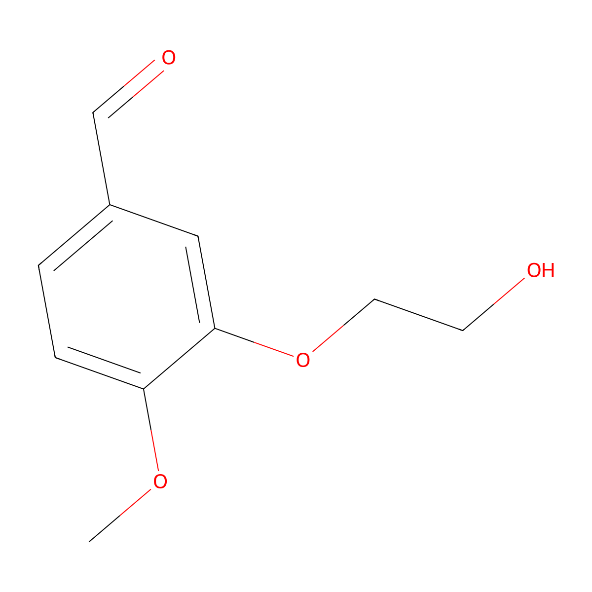3-(2-Hydroxyethoxy)-4-methoxybenzaldehyde molecular structure, CAS 57643-36-4