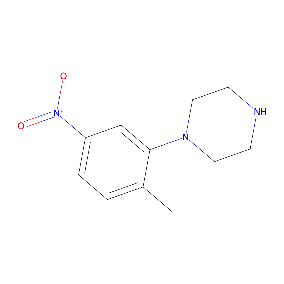 1-(2-Methyl-5-nitrophenyl)piperazine molecular structure, CAS 57644-03-8