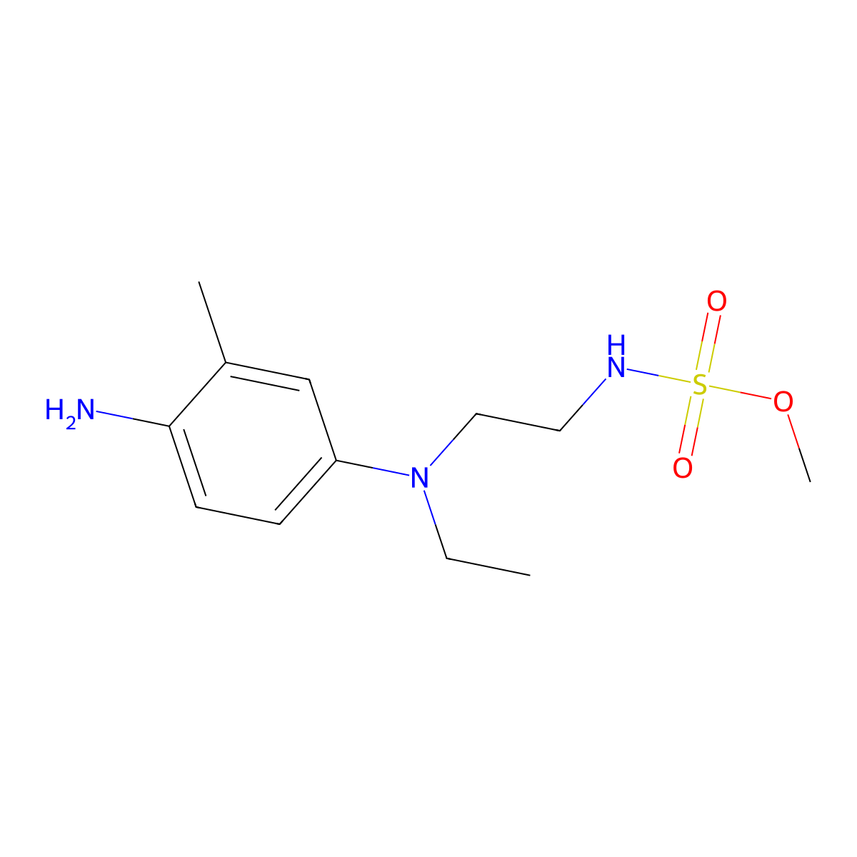 Methyl {2-[(4-amino-3-methylphenyl)(ethyl)amino]ethyl}sulfamate molecular structure, CAS 57644-30-1