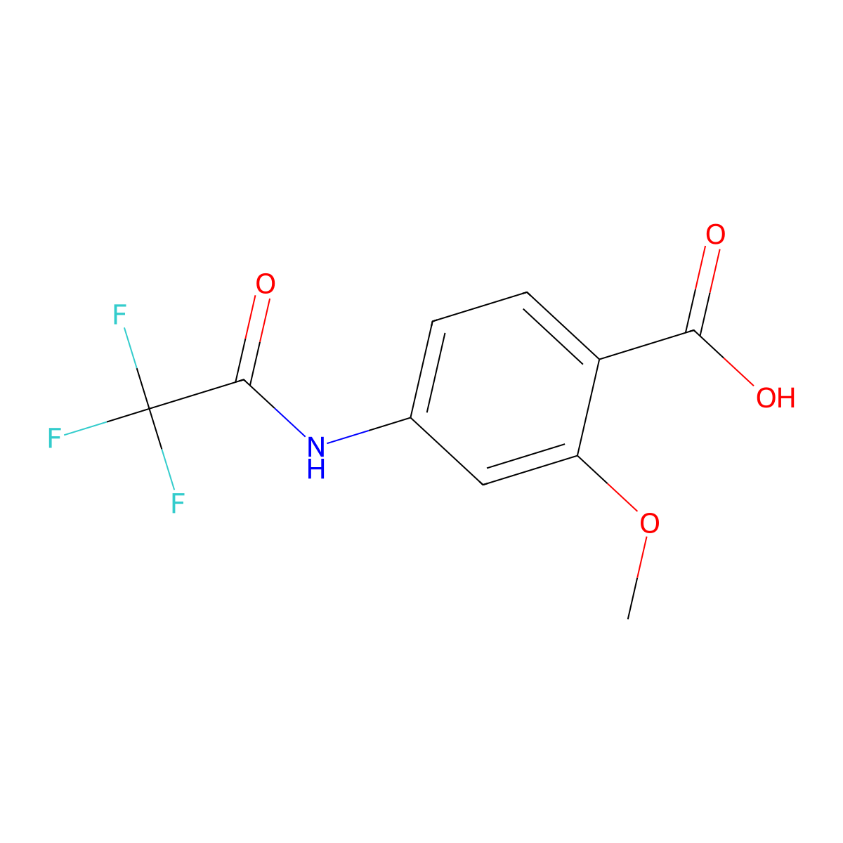 2-Methoxy-4-(trifluoroacetamido)benzoic acid molecular structure, CAS 57645-25-7
