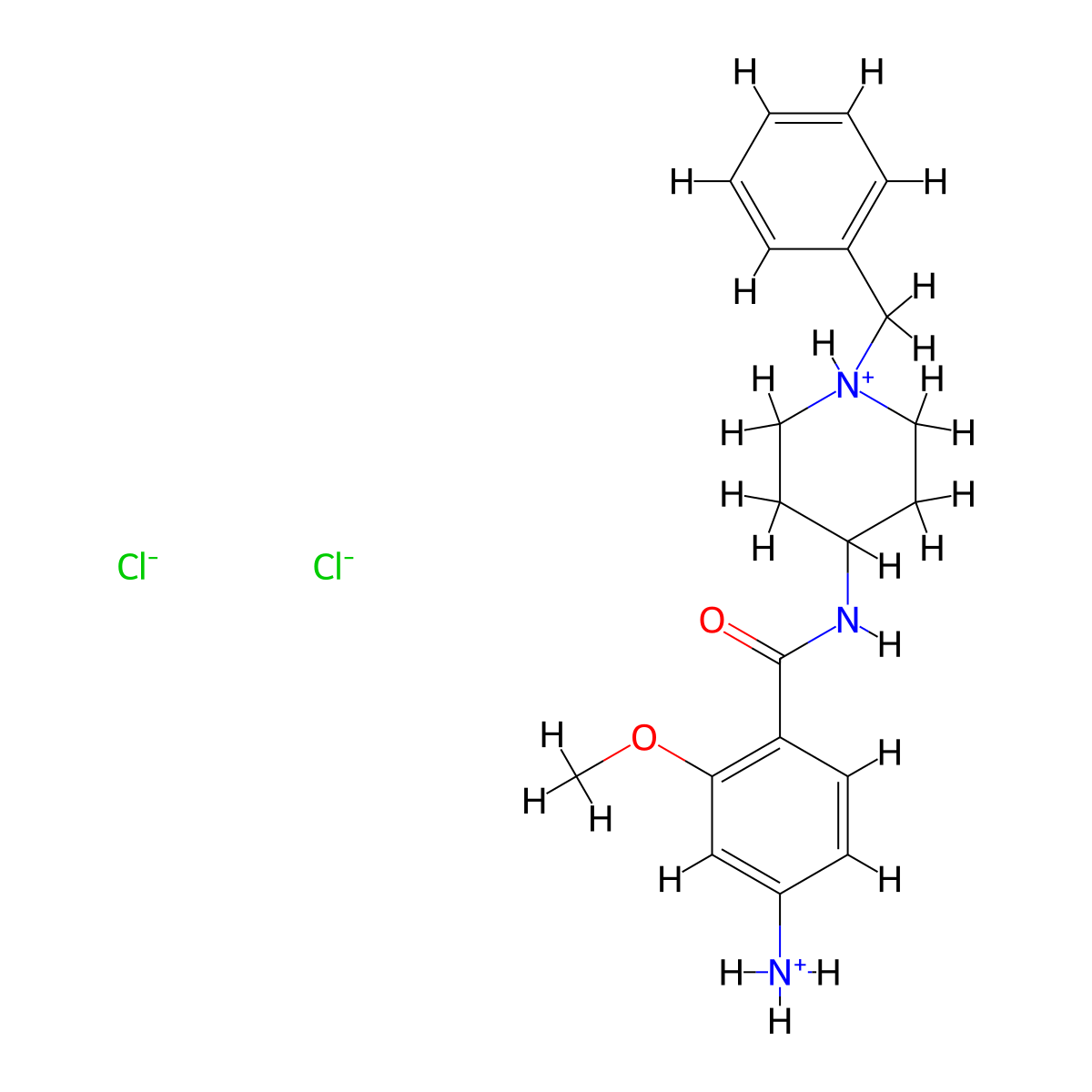 4-Amino-N-(1-benzylpiperidin-4-yl)-2-methoxybenzene-1-carboximidic acid--hydrogen chloride (1/2) molecular structure, CAS 57645-37-1
