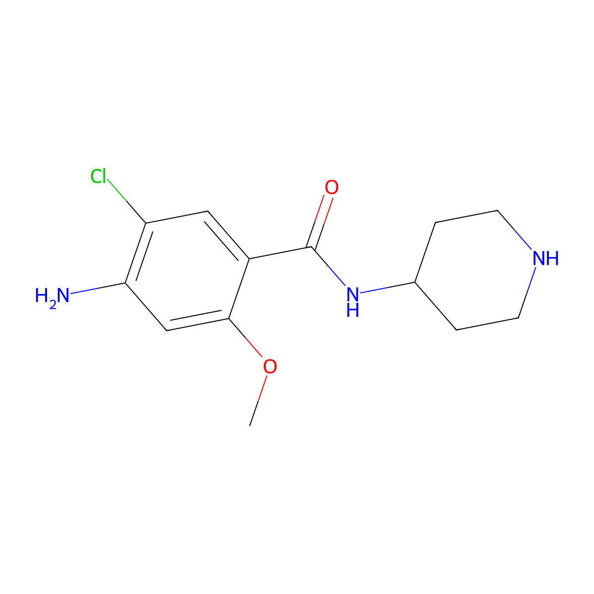 Desbenzylclebopride molecular structure, CAS 57645-49-5