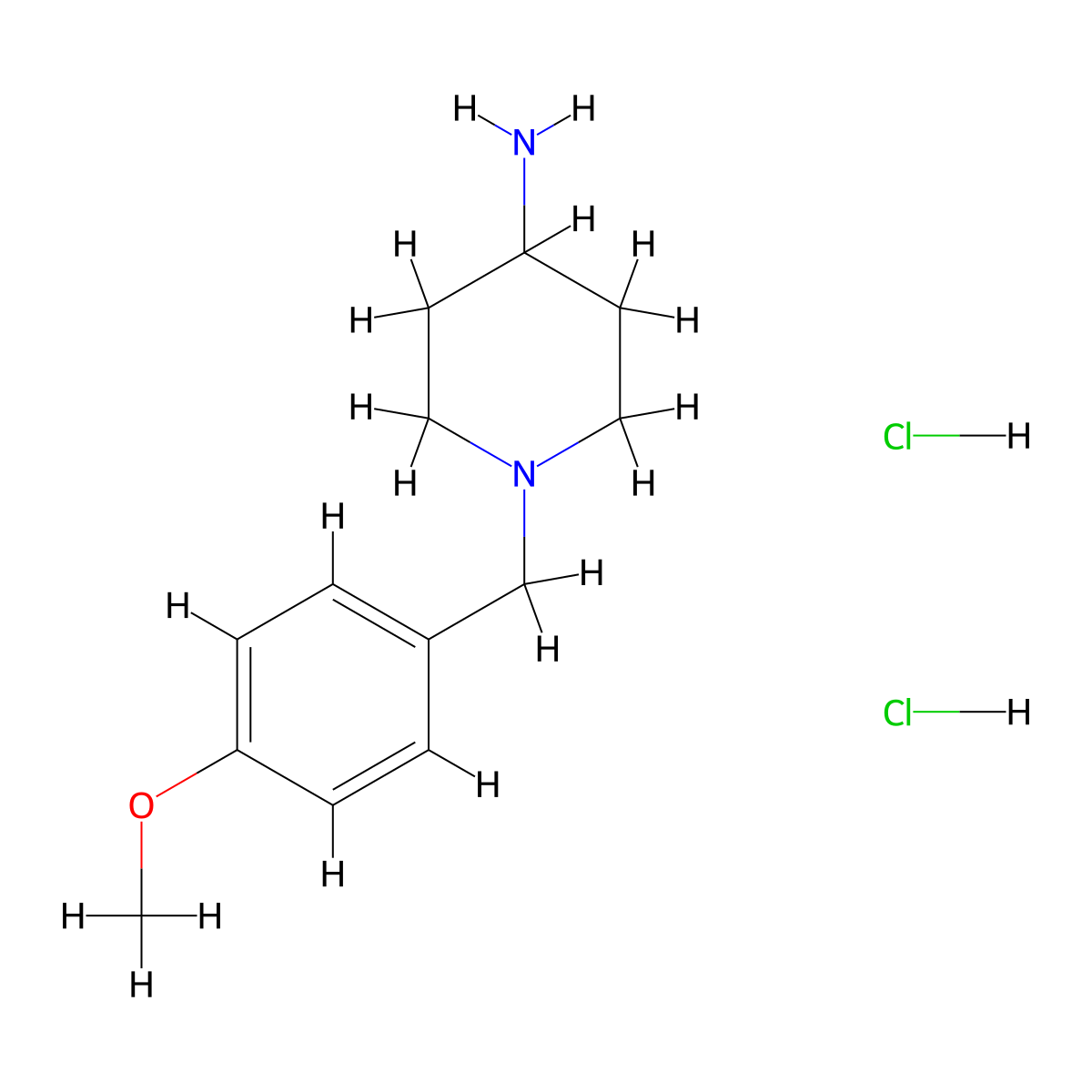 1-(4-Methoxybenzyl)piperidin-4-amine dihydrochloride molecular structure, CAS 57645-54-2