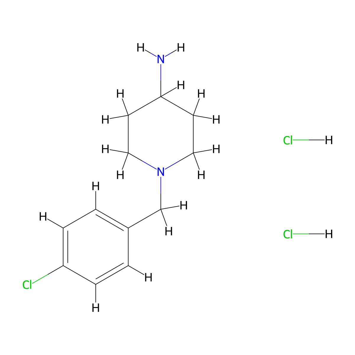 1-(4-Chlorobenzyl)piperidin-4-amine dihydrochloride molecular structure, CAS 57645-56-4