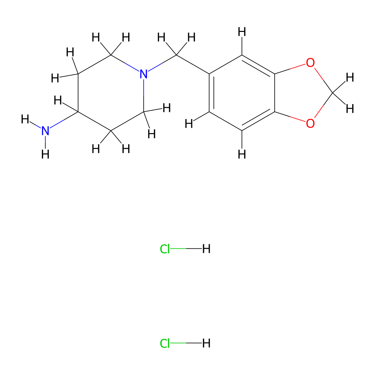 1-(1,3-Benzodioxol-5-ylmethyl)piperidin-4-amine dihydrochloride molecular structure, CAS 57645-58-6