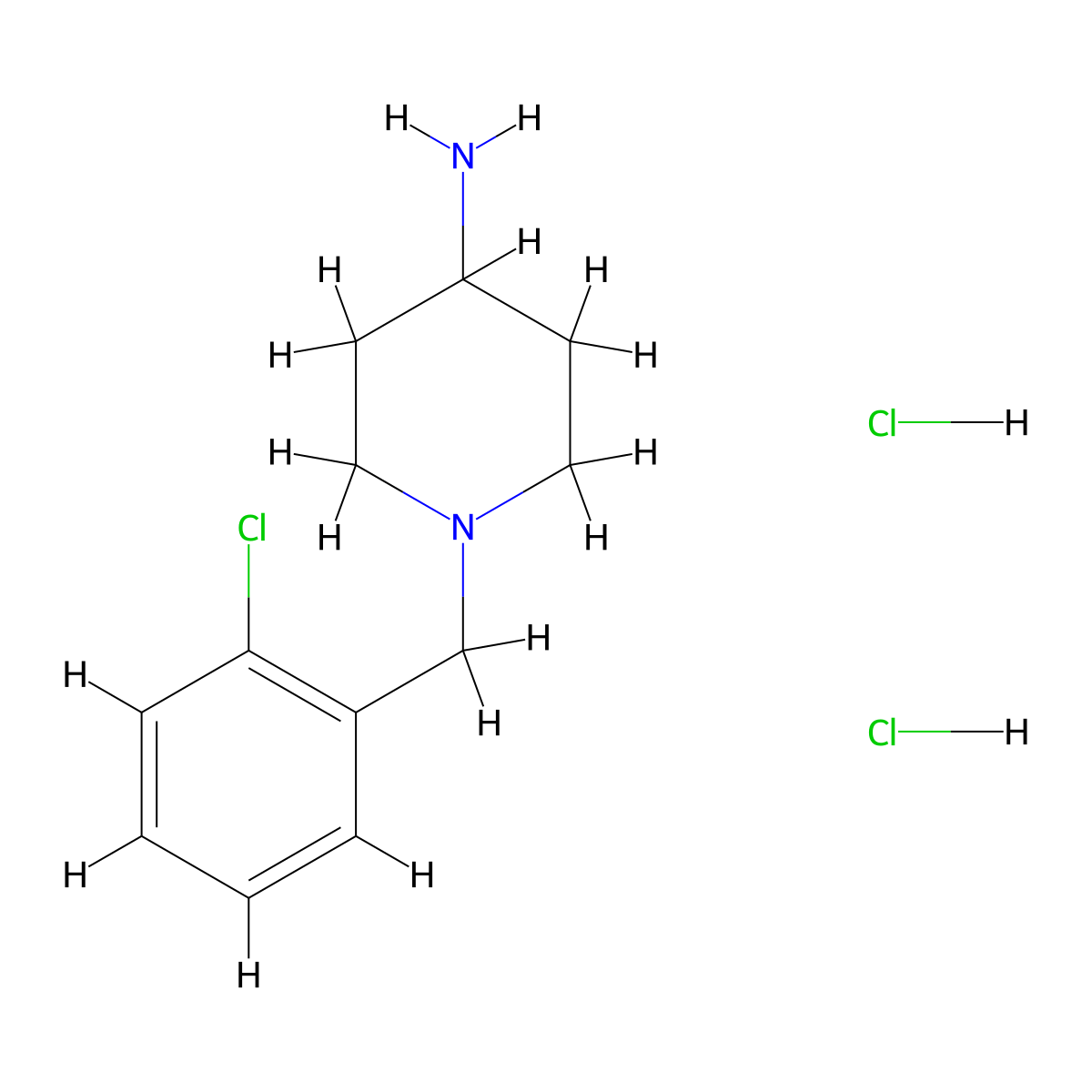 1-(2-Chlorobenzyl)piperidin-4-amine dihydrochloride molecular structure, CAS 57645-60-0