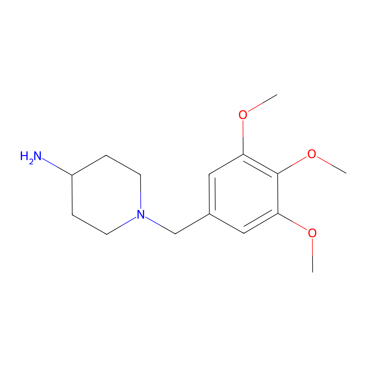 1-(3,4,5-Trimethoxybenzyl)piperidin-4-amine molecular structure, CAS 57645-65-5