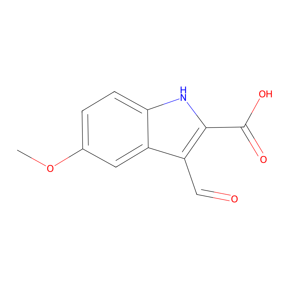 3-formyl-5-methoxy-1H-indole-2-carboxylic acid molecular structure, CAS 57646-80-7