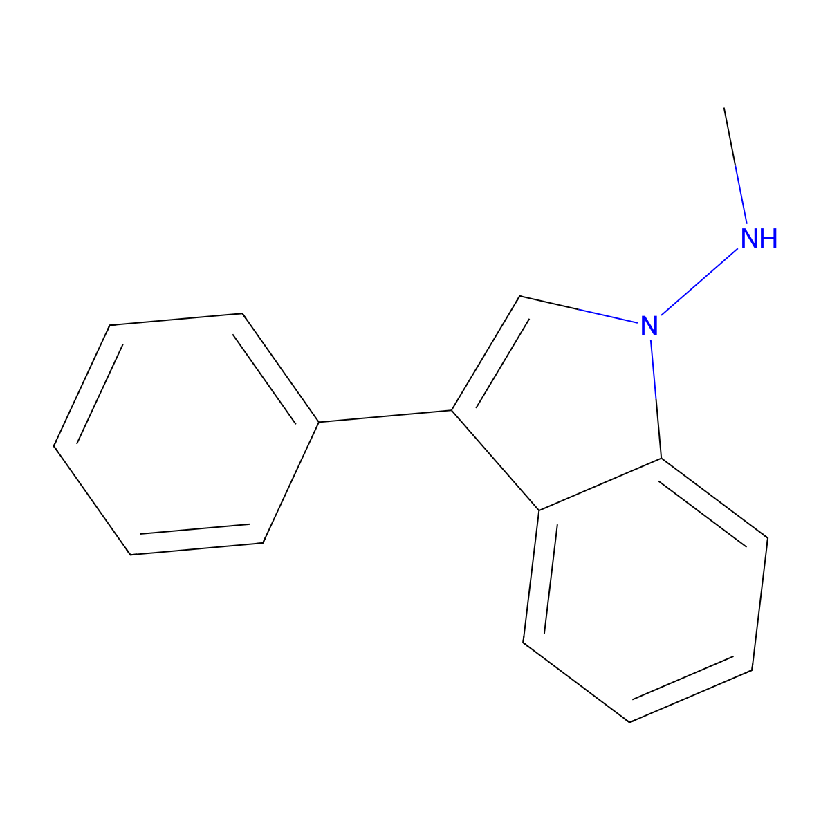 N-methyl-3-phenyl-1H-indol-1-amine molecular structure, CAS 57647-15-1