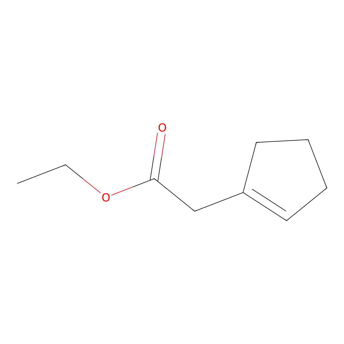 Ethyl 1-cyclopentene-1-acetate molecular structure, CAS 57647-92-4