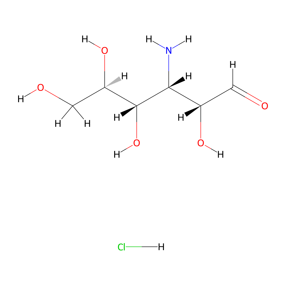 D-Glucose, 3-amino-3-deoxy-, hydrochloride molecular structure, CAS 57649-10-2