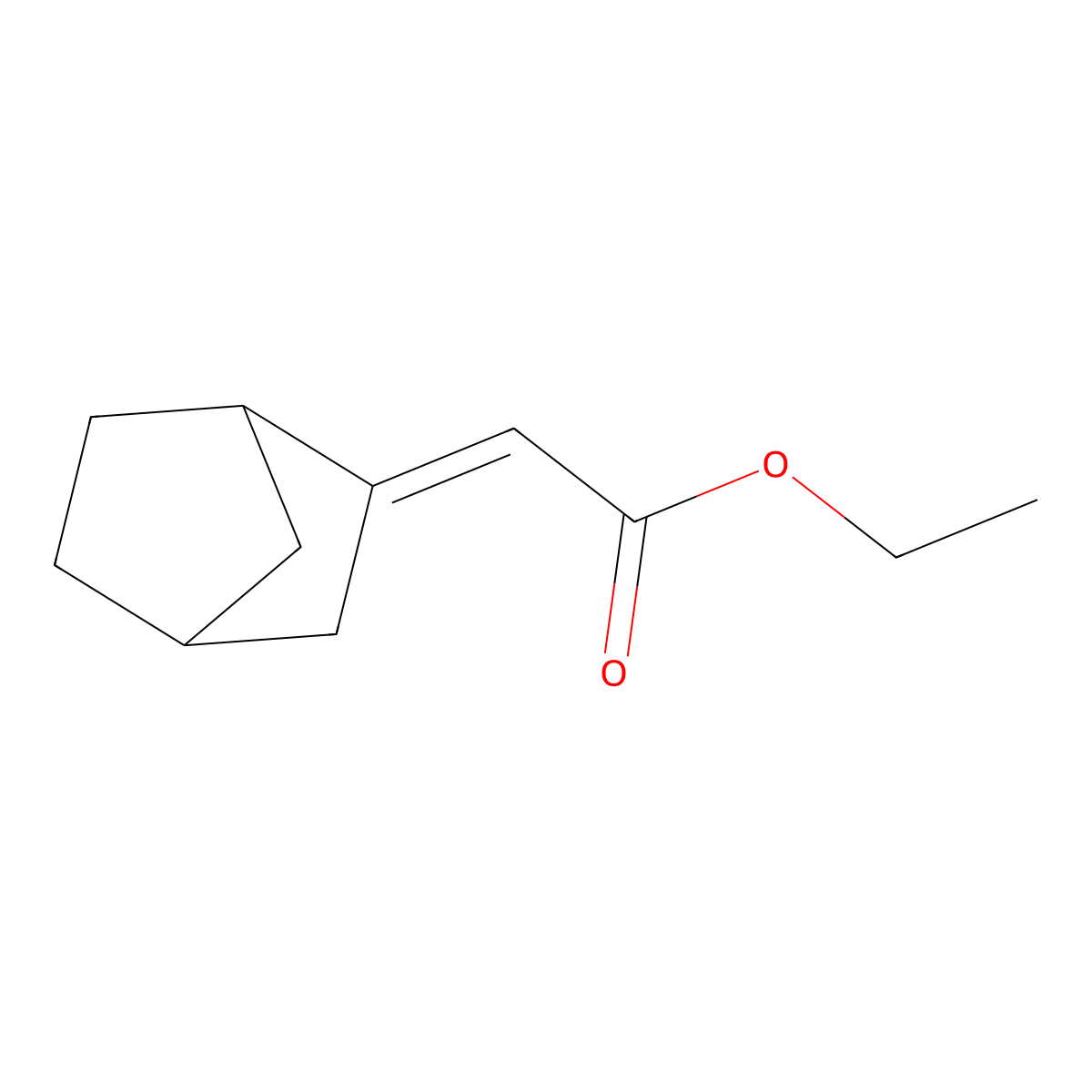 Ethyl 2-(bicyclo(2.2.1)heptan-2-ylidene)acetate molecular structure, CAS 57649-58-8