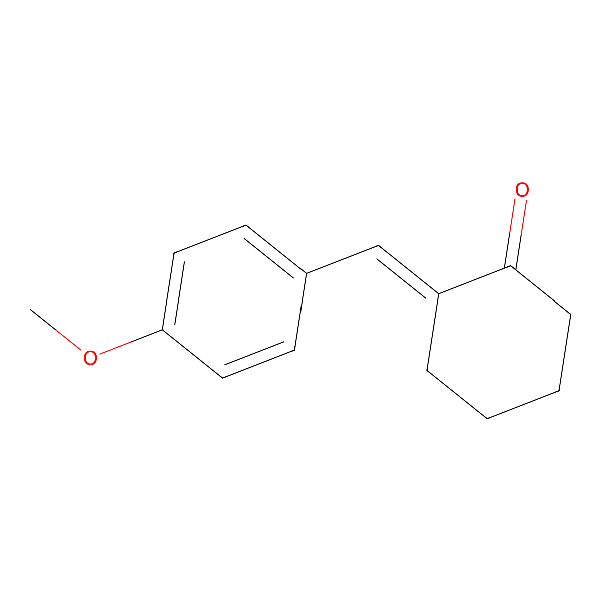 Cyclohexanone, 2-[(4-methoxyphenyl)methylene]- molecular structure, CAS 5765-29-7