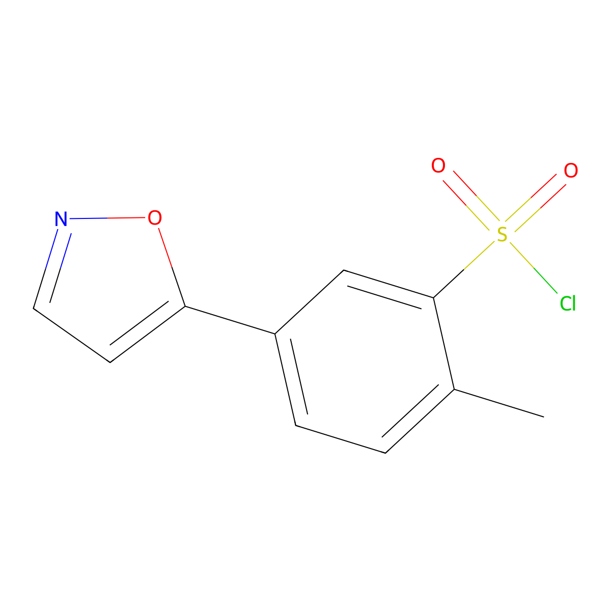 5-(Isoxazol-5-yl)-2-methylbenzene-1-sulfonyl chloride molecular structure, CAS 5765-40-2