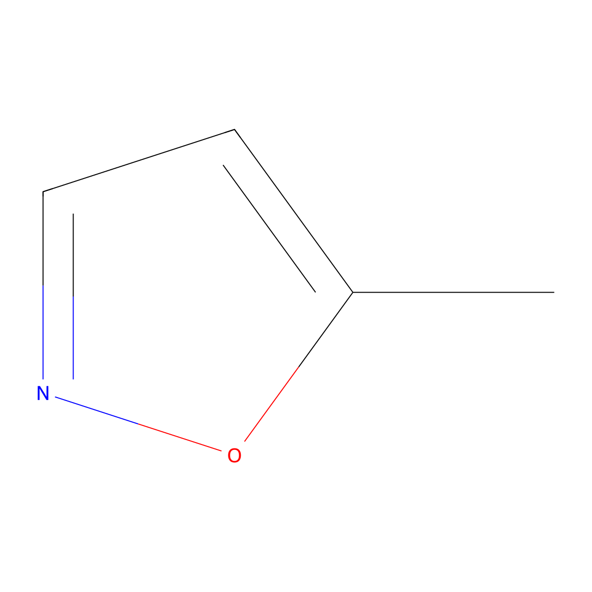 5-Methylisoxazole molecular structure, CAS 5765-44-6