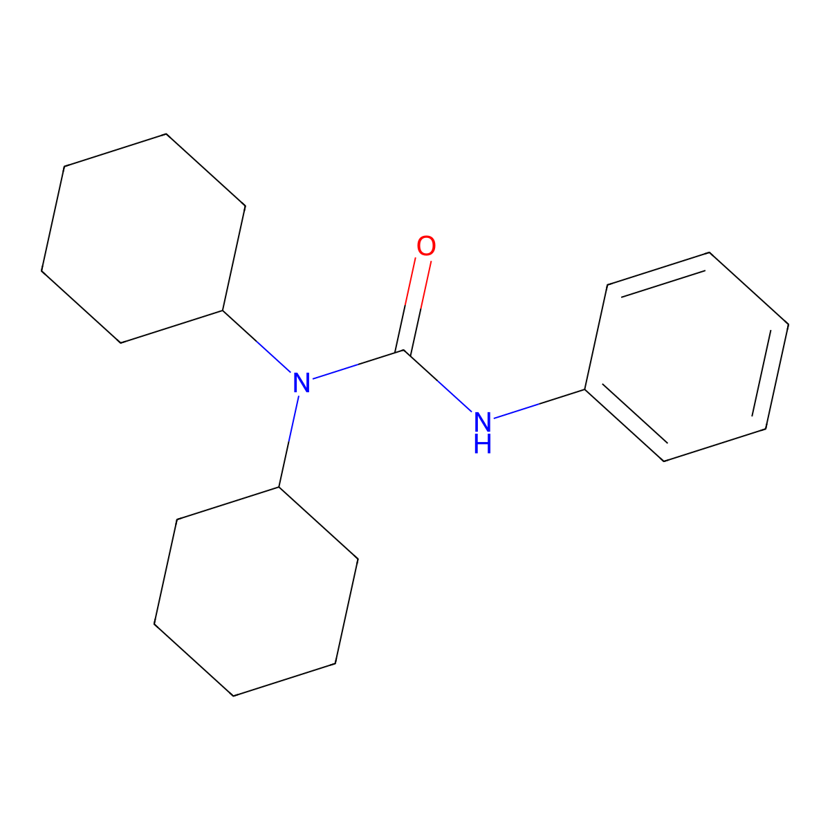 1,1-Dicyclohexyl-3-phenylurea molecular structure, CAS 5765-54-8
