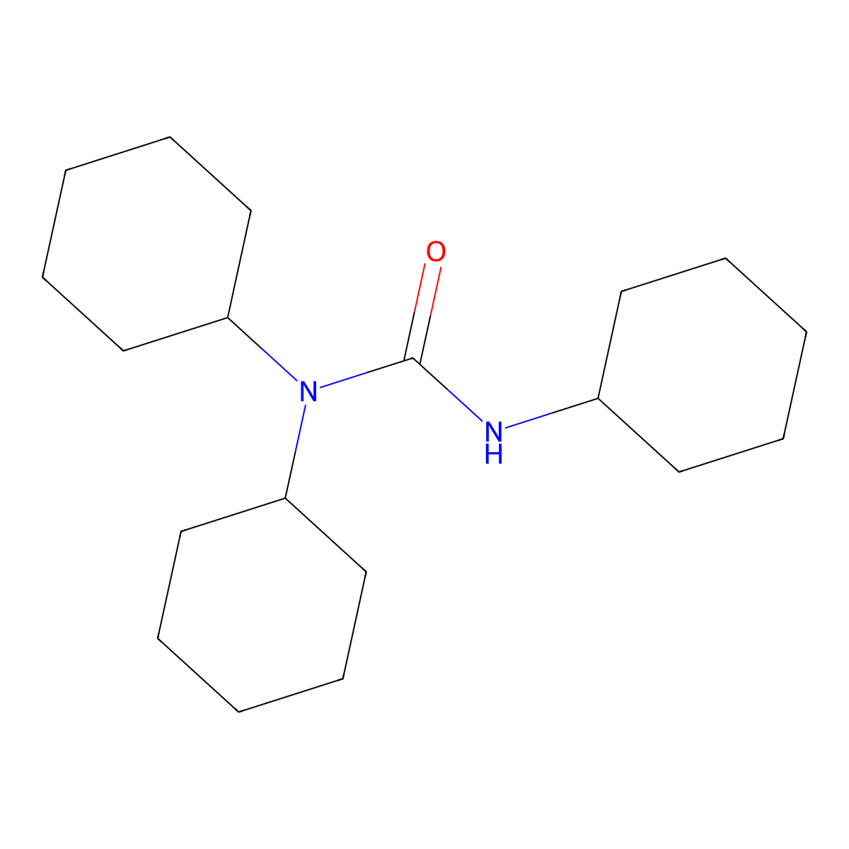 1,1,3-Tricyclohexylurea molecular structure, CAS 5765-56-0