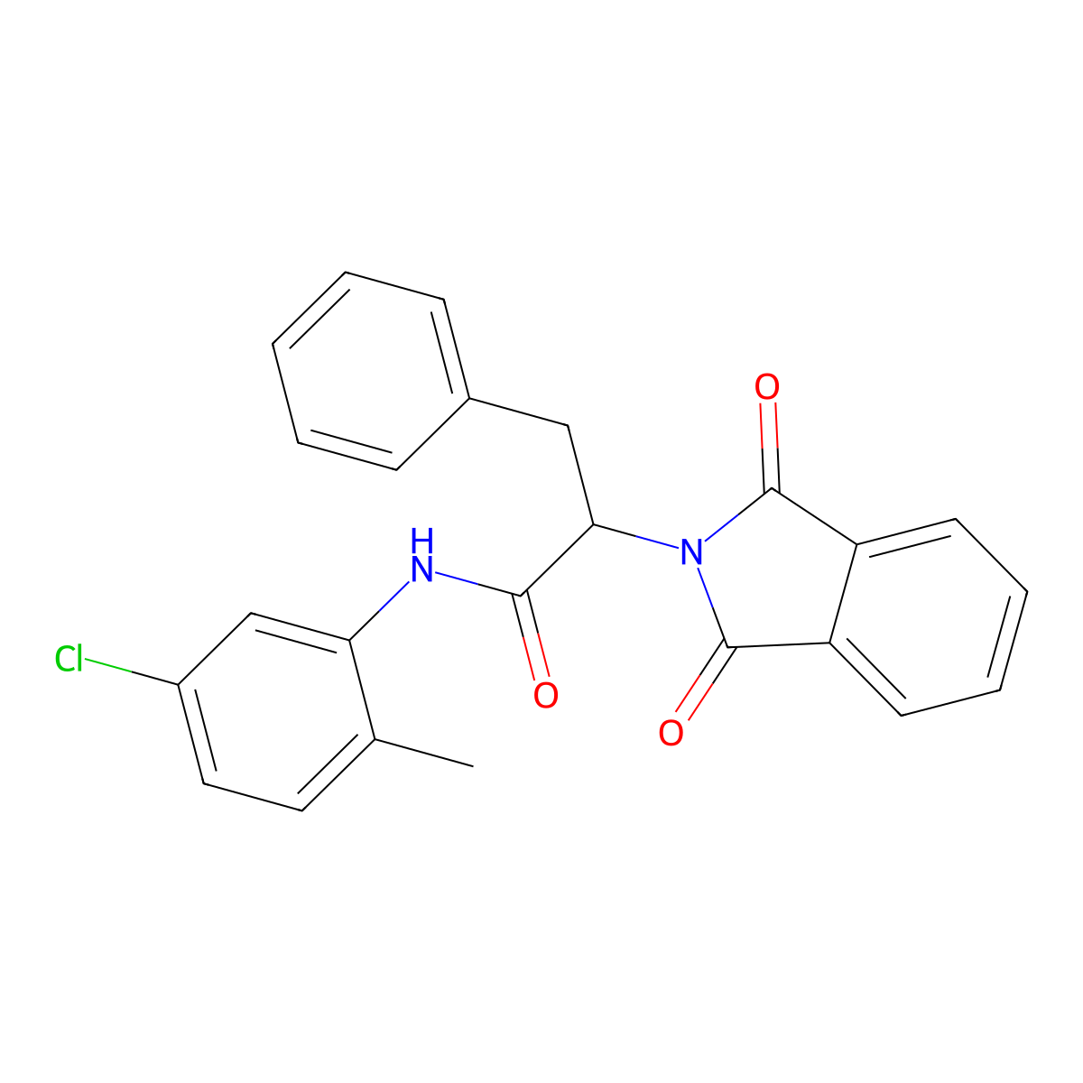 N-(5-chloro-2-methylphenyl)-2-(1,3-dioxoisoindol-2-yl)-3-phenylpropanamide molecular structure, CAS 5765-73-1