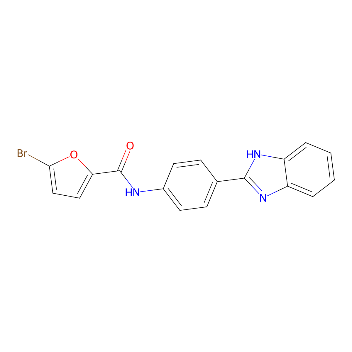 N-[4-(1H-benzimidazol-2-yl)phenyl]-5-bromofuran-2-carboxamide molecular structure, CAS 5765-97-9