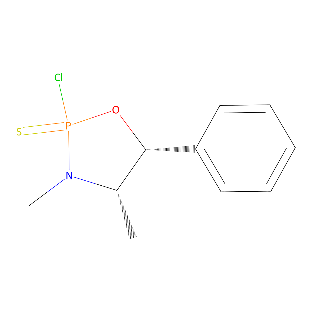 (4S,5R)-2-chloro-3,4-dimethyl-5-phenyl-2-sulfanylidene-1,3,2lambda5-oxazaphospholidine molecular structure, CAS 57651-34-0