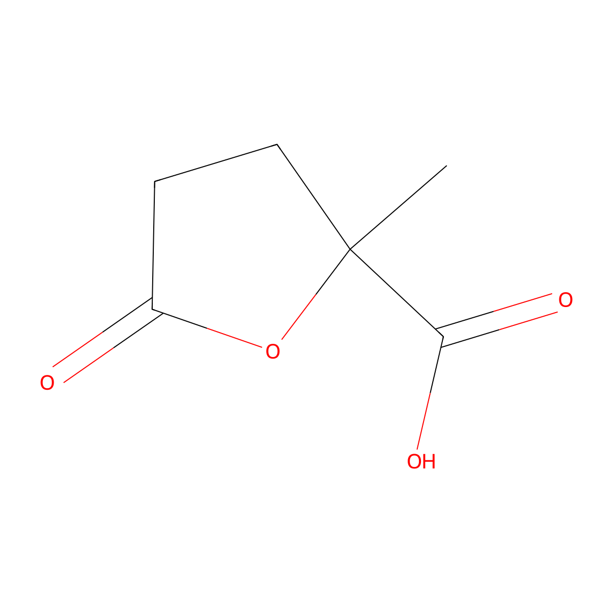 2-Methyl-5-oxotetrahydrofuran-2-carboxylic acid molecular structure, CAS 57651-41-9