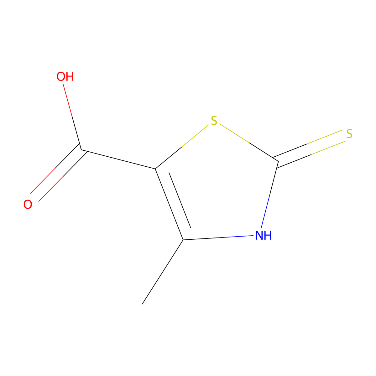4-Methyl-2-thioxo-2,3-dihydrothiazole-5-carboxylic acid molecular structure, CAS 57658-34-1