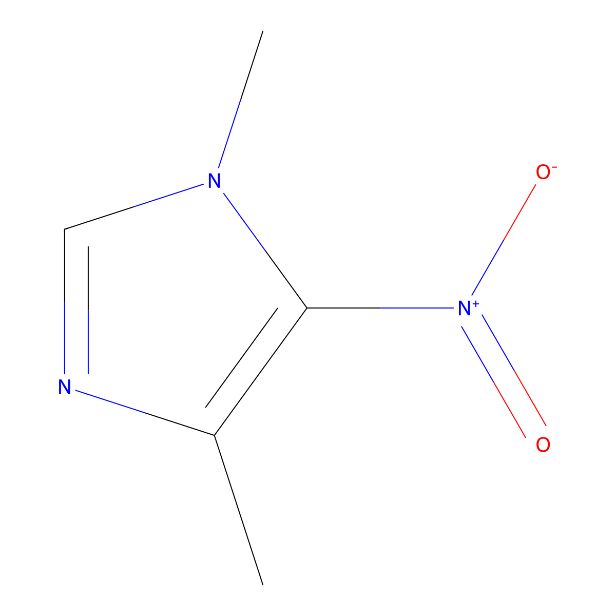 1,4-Dimethyl-5-nitro-1H-imidazole molecular structure, CAS 57658-79-4