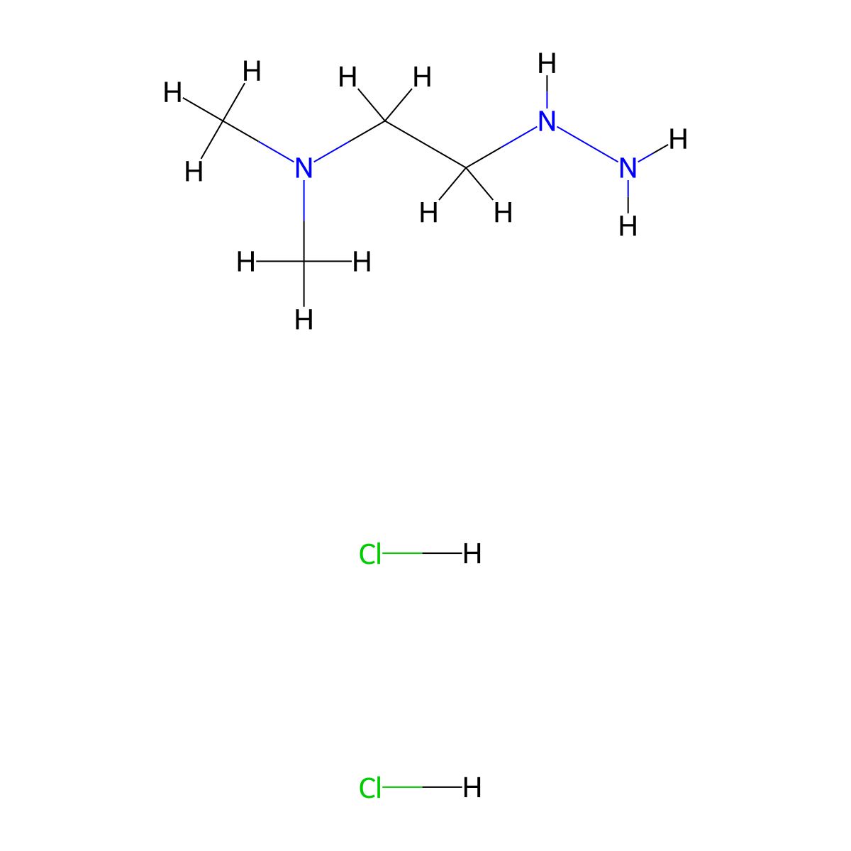 2-(Dimethylamino)ethylhydrazine dihydrochloride molecular structure, CAS 57659-80-0