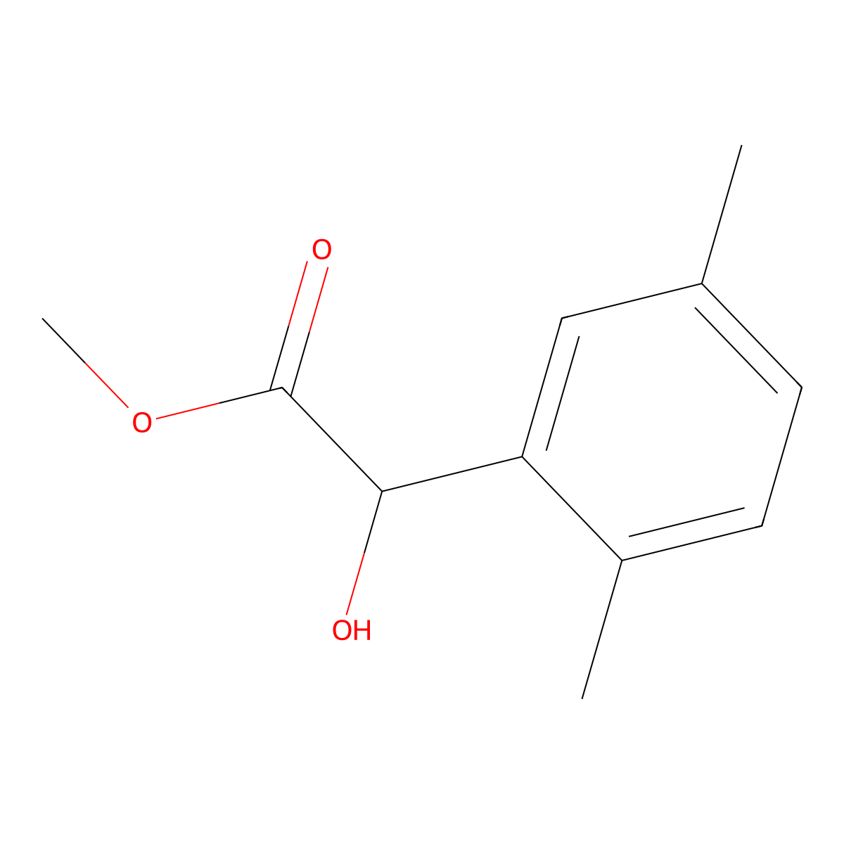 Methyl 2-(2,5-dimethylphenyl)-2-hydroxyacetate molecular structure, CAS 5766-41-6