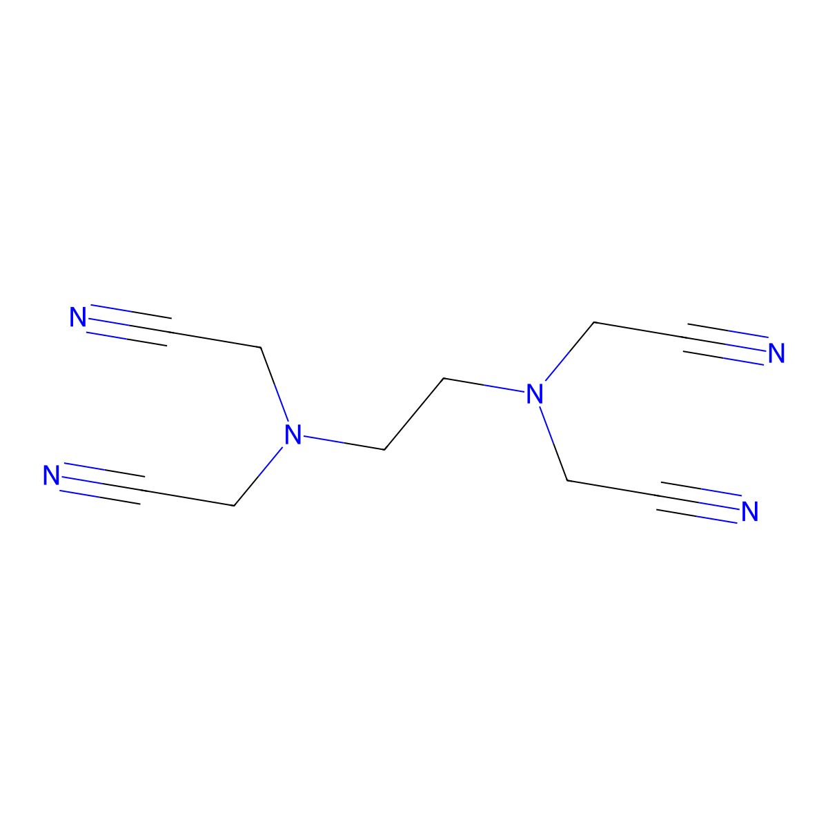 (Ethylenedinitrilo)tetraacetonitrile molecular structure, CAS 5766-67-6
