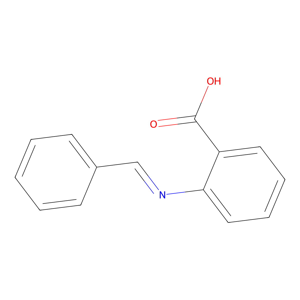 N-Benzylideneanthranilic acid molecular structure, CAS 5766-76-7
