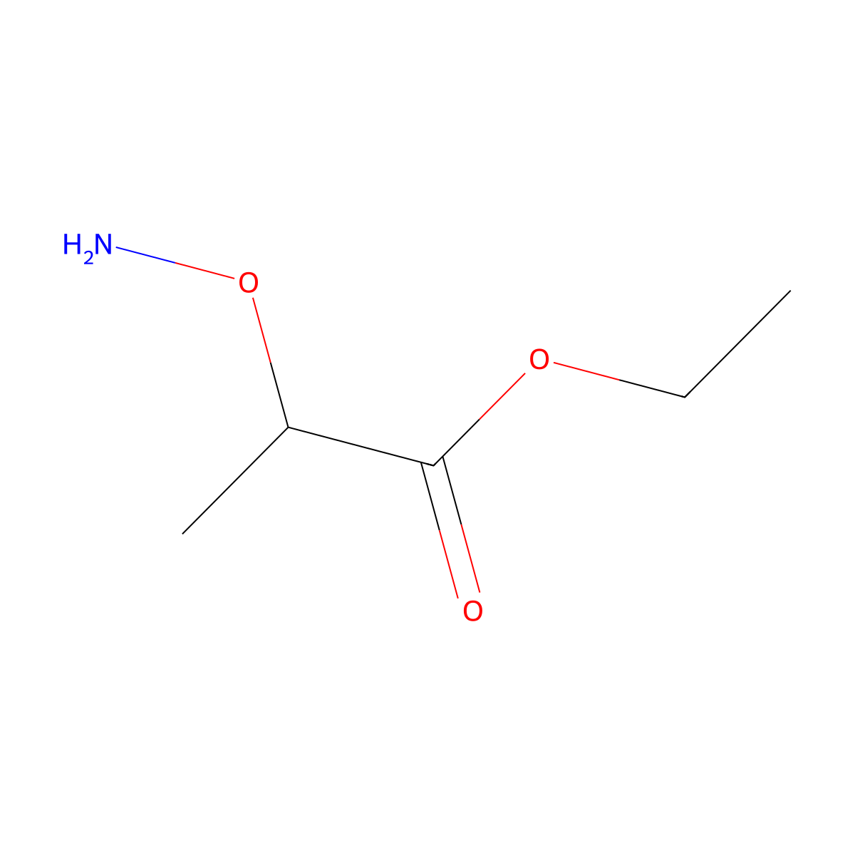 Ethyl 2-aminooxypropanoate molecular structure, CAS 5766-86-9