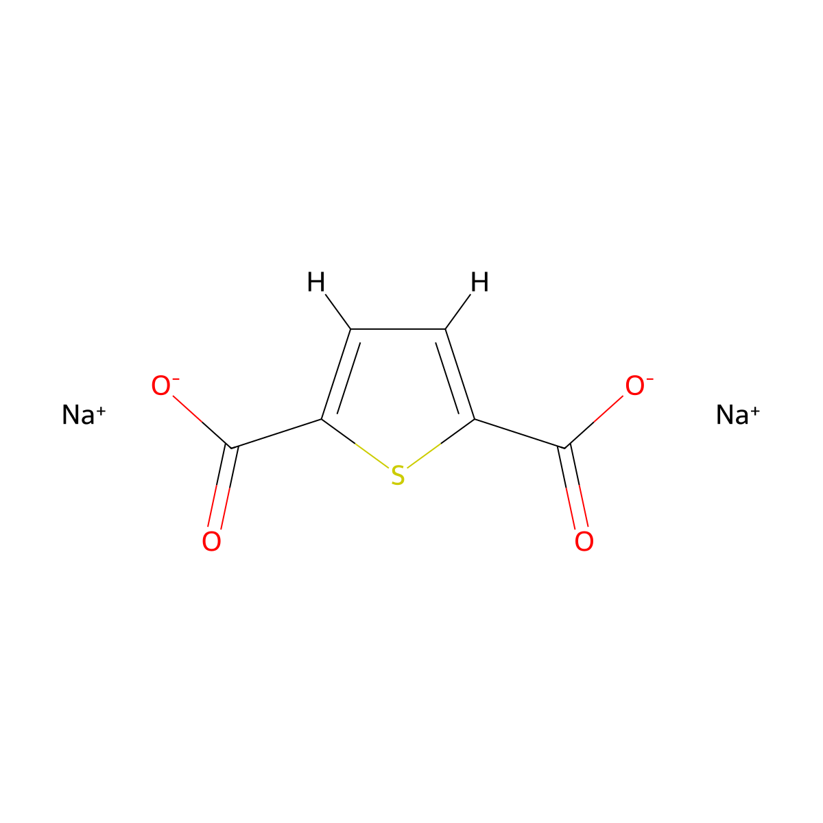 Disodium thiophene-2,5-dicarboxylate molecular structure, CAS 57665-09-5