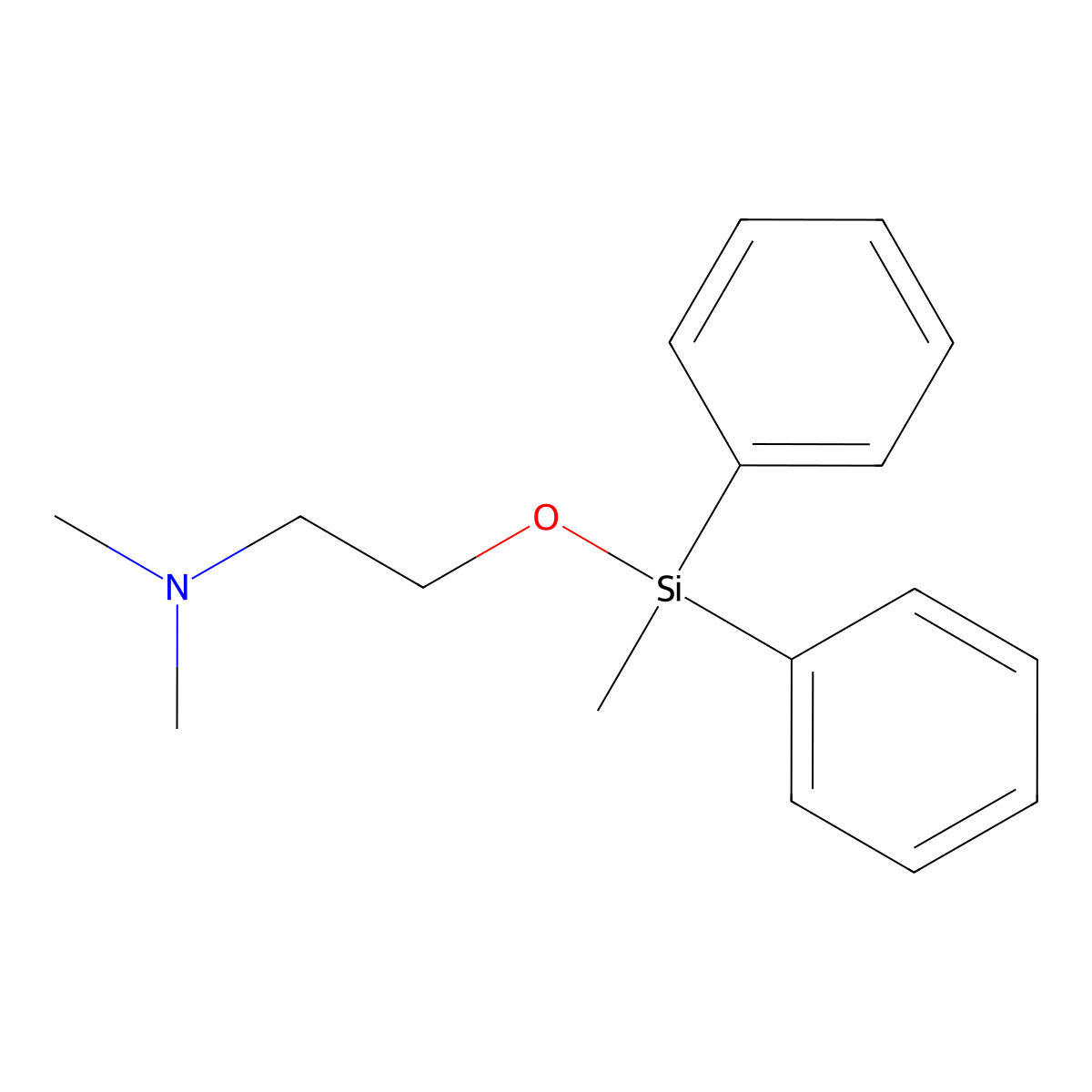 Ethylamine, N,N-dimethyl-2-((methyldiphenylsilyl)oxy)- molecular structure, CAS 57665-45-9