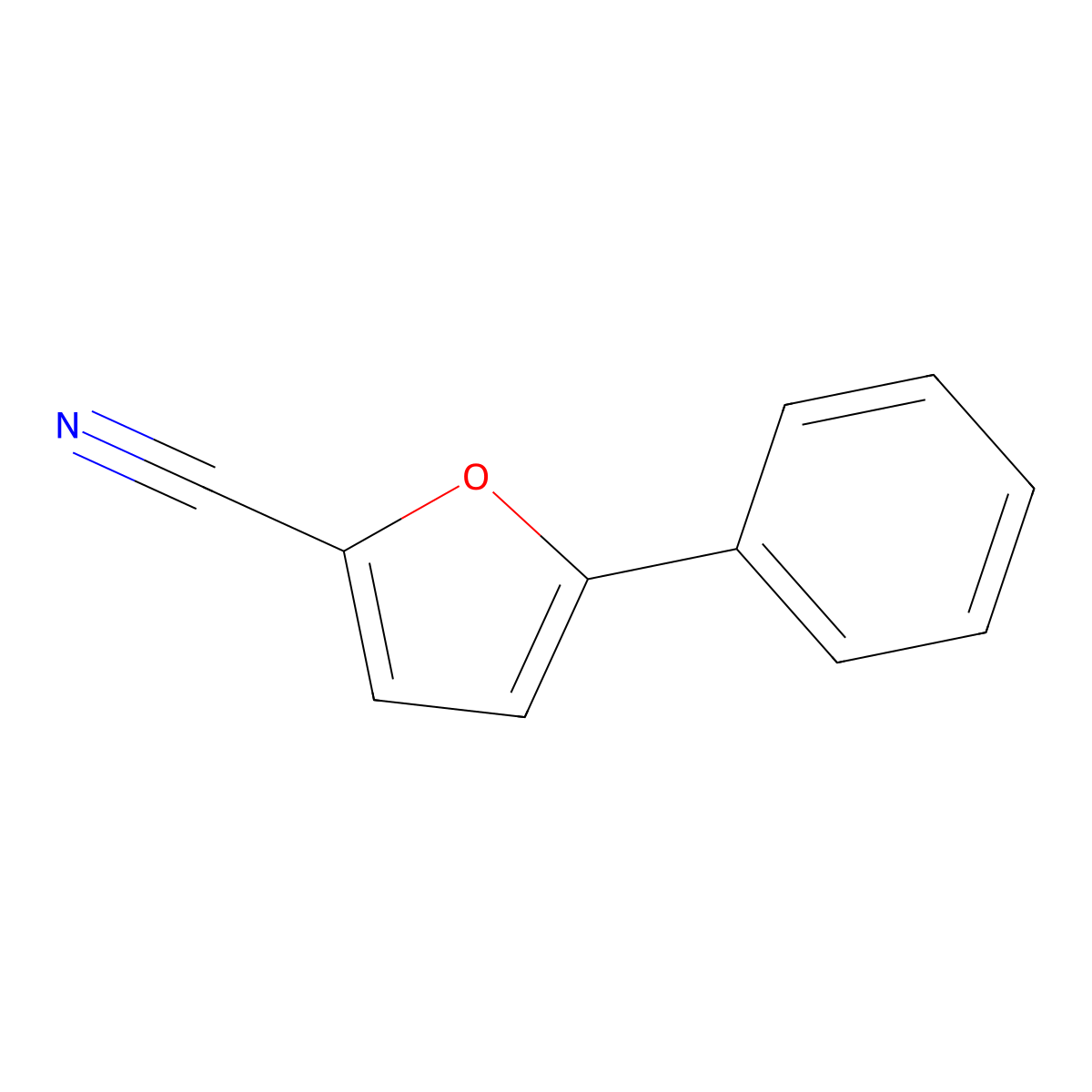 2-Furancarbonitrile, 5-phenyl- molecular structure, CAS 57666-50-9