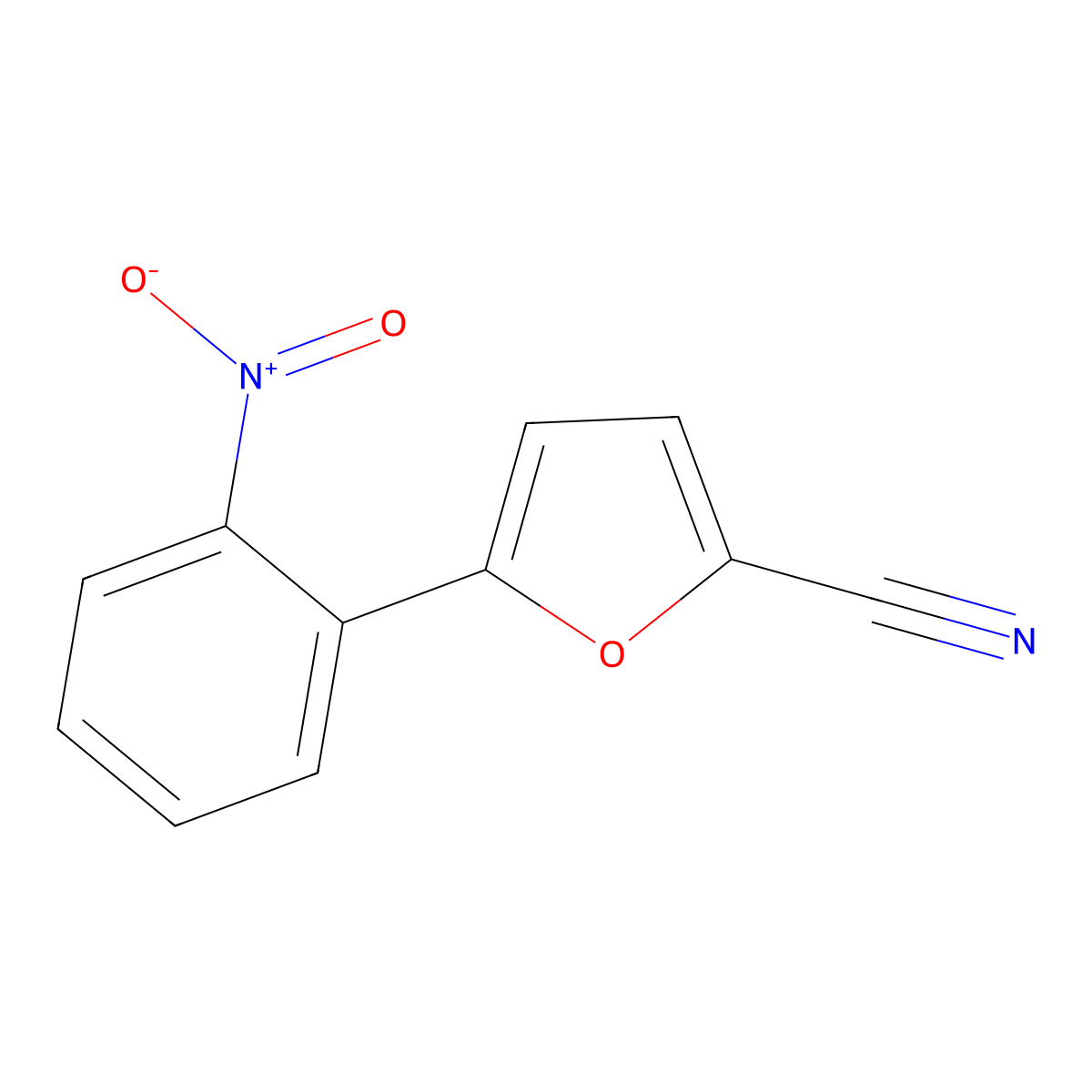 5-(2-Nitrophenyl)-2-furonitrile molecular structure, CAS 57666-58-7