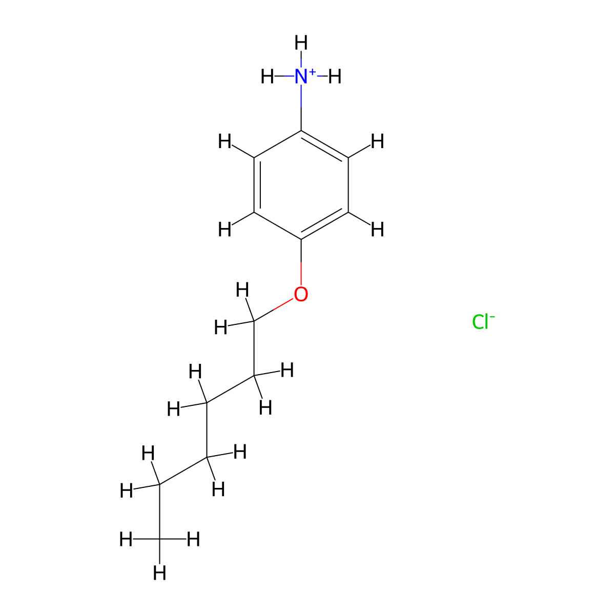 Aniline, p-(hexyloxy)-, hydrochloride molecular structure, CAS 57666-61-2