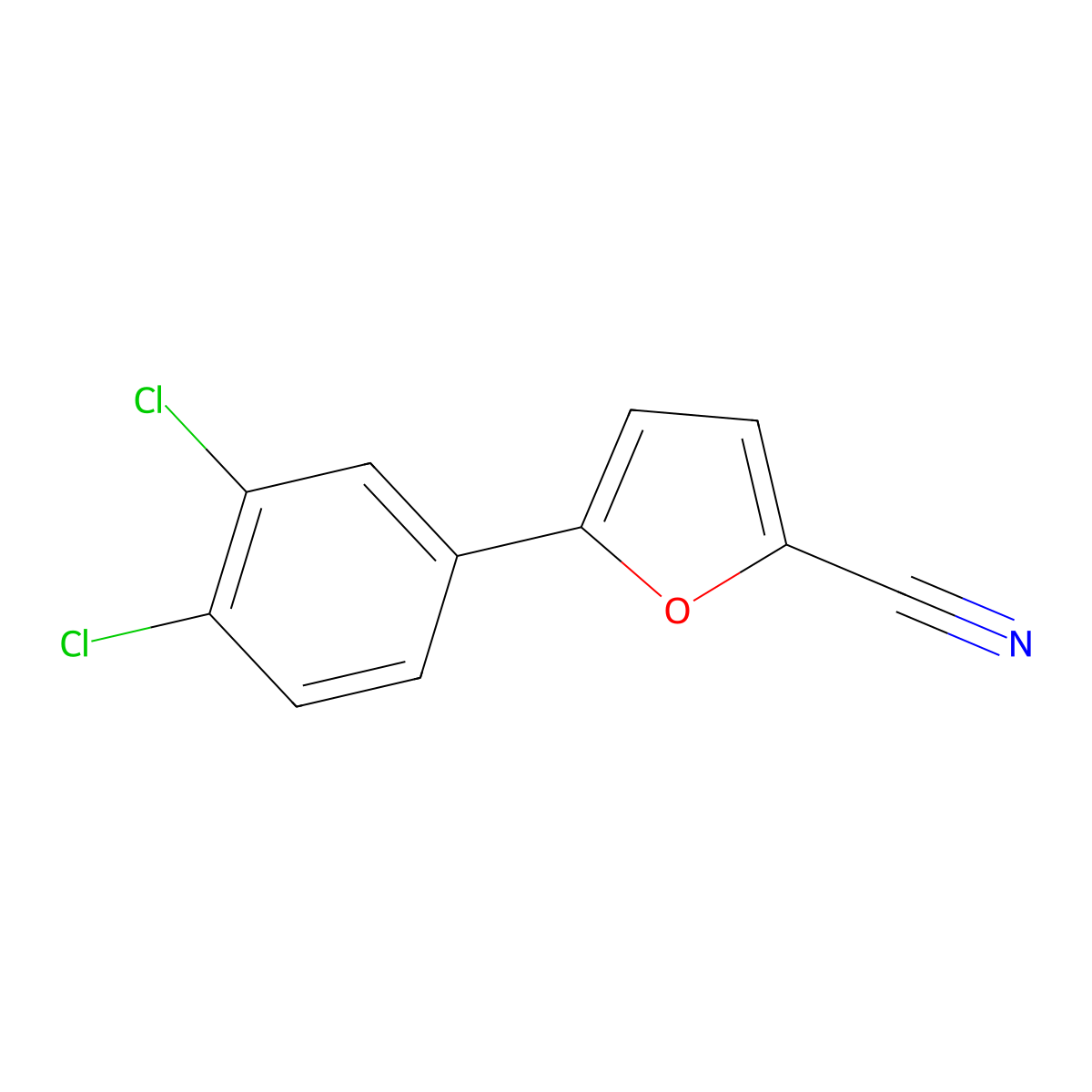 5-(3,4-Dichlorophenyl)-2-furonitrile molecular structure, CAS 57666-68-9